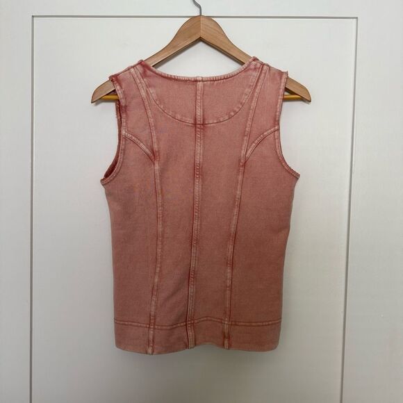 Maeve by Anthropologie Tank Top Womens Sz S Pink Sleeveless V Neck Tassel Cotton - Picture 4 of 10